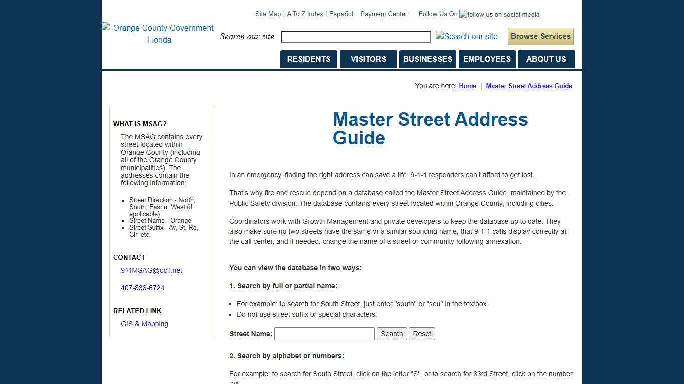 Master Street Address Guide